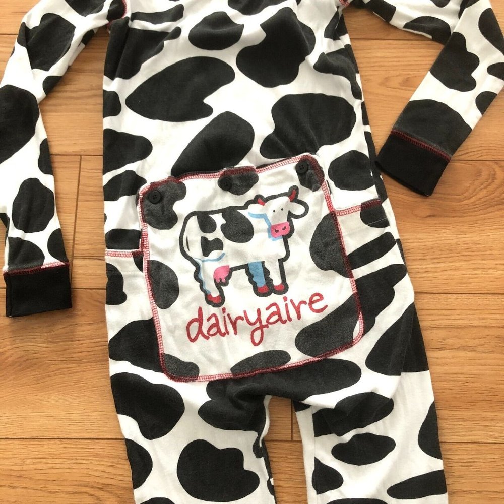 COWS Ice Cream One Piece Pajama Unisex Size 12 PJ's Print Dairyaire Farm Fresh